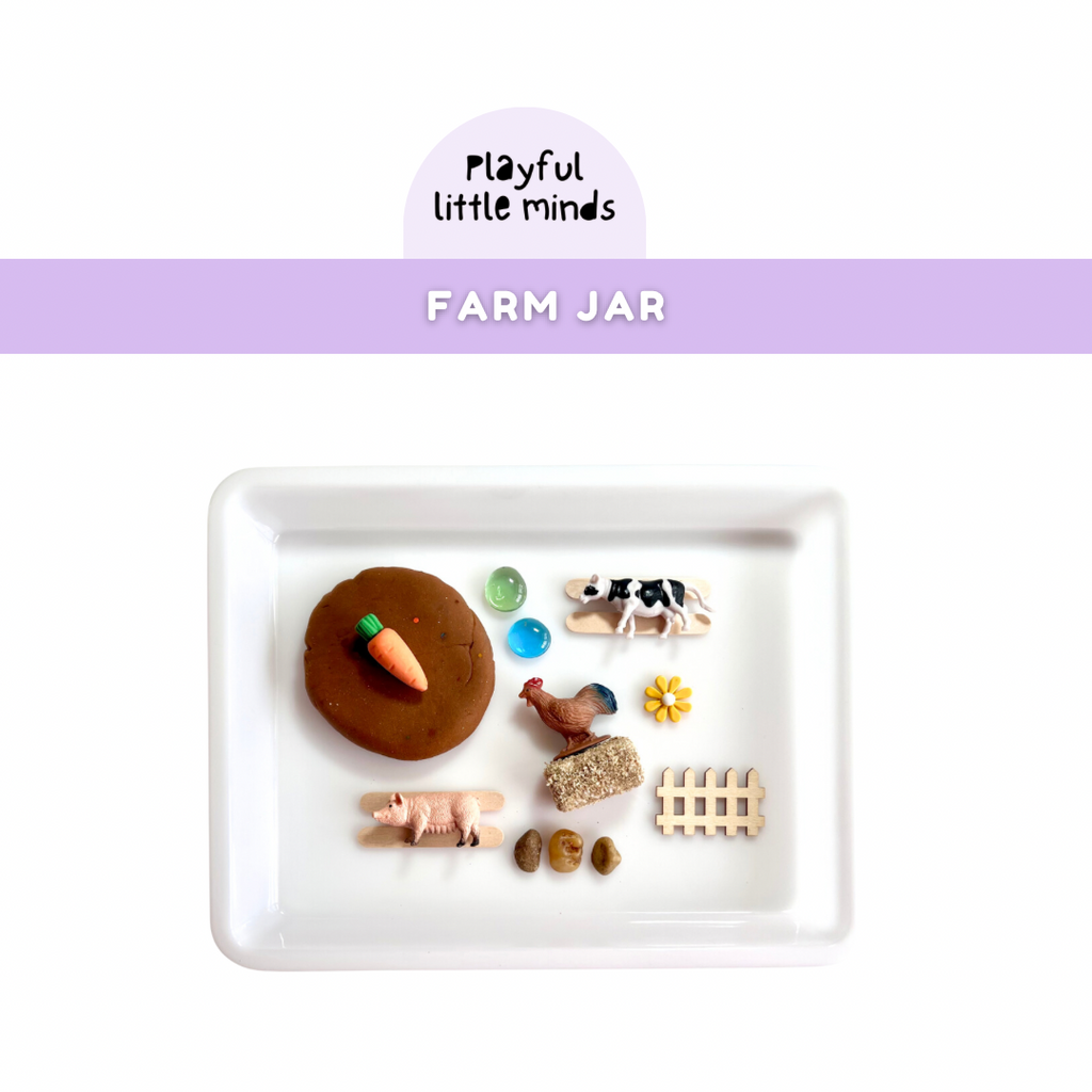 Farm Animal Play Dough Sensory Jar Kit