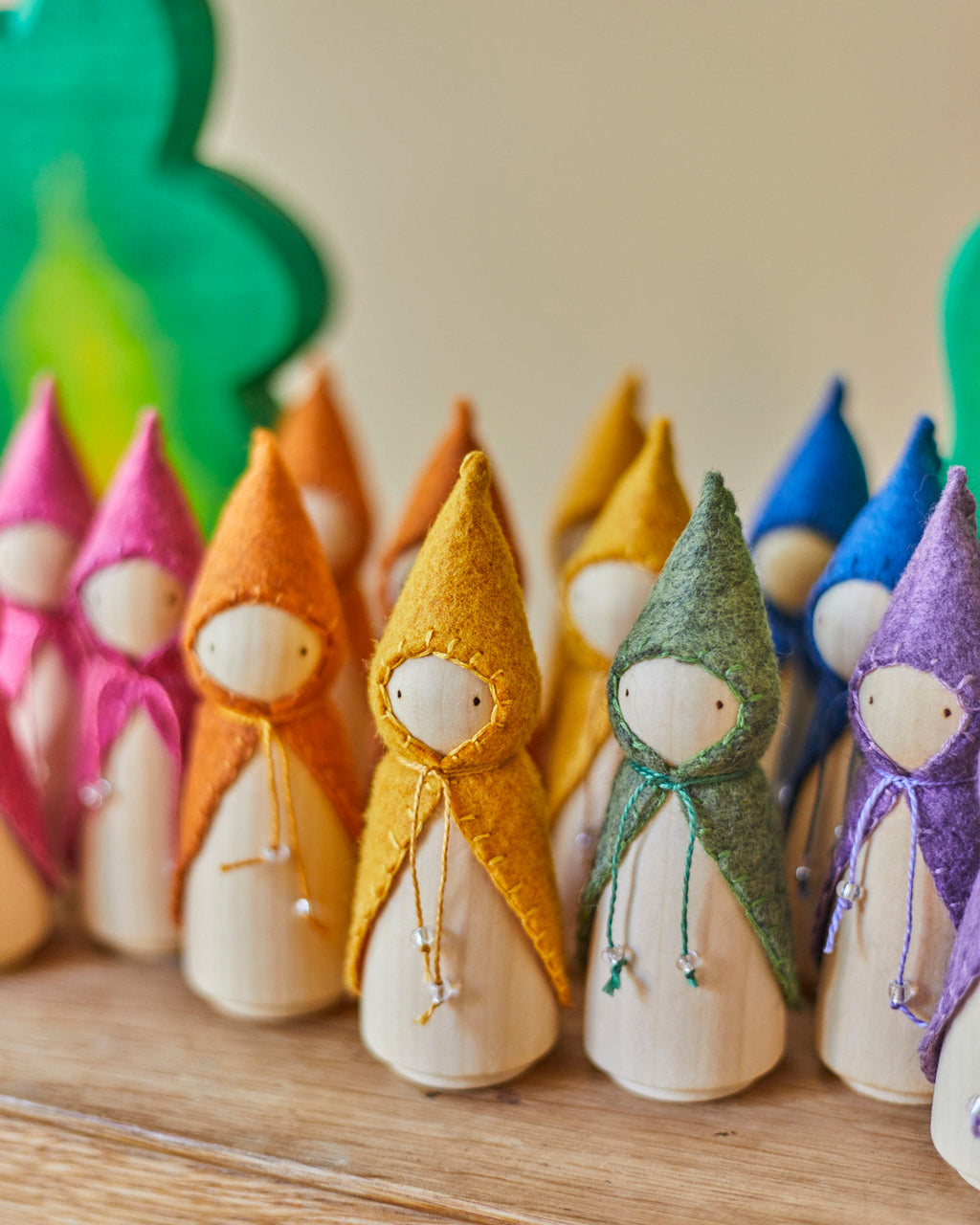 Rainbow Wooden Gnome Set