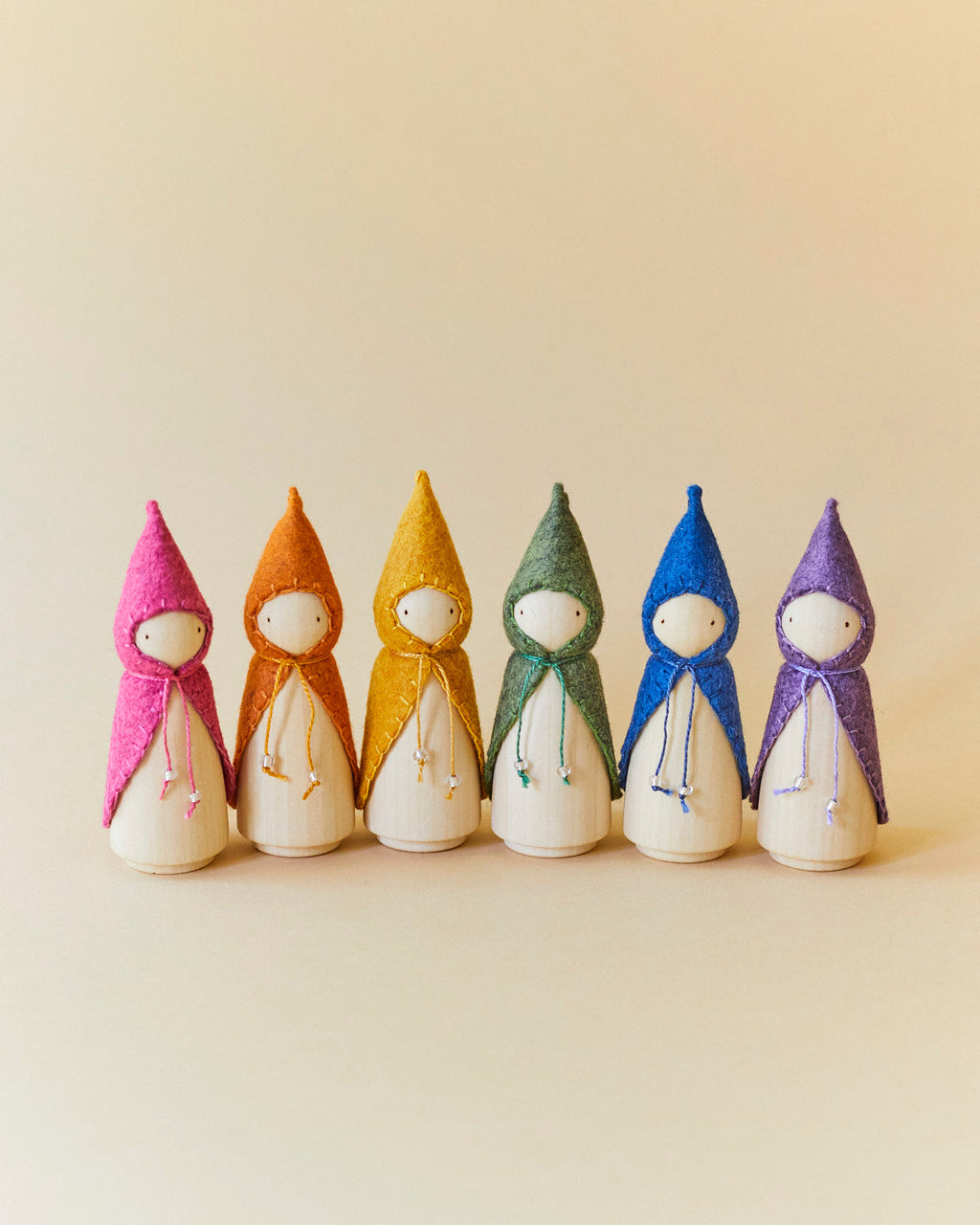 Rainbow Wooden Gnome Set