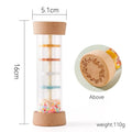 Montessori Wooden Baby Rain Stick – Rainbow Hourglass Music Rattle Toy